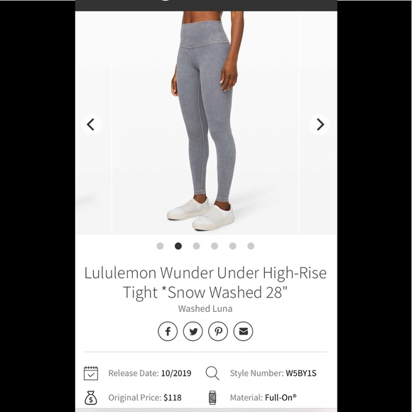 Lululemon Wunder Under Hi-Rise Tight Snow Washed Size 6 Washed Luna 28" - Picture 3 of 12